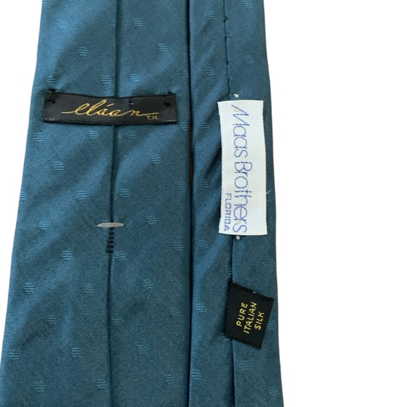 Eláan 100% pure Italian silk narrow tie. Teal color. Excellent condition - Picture 3 of 3